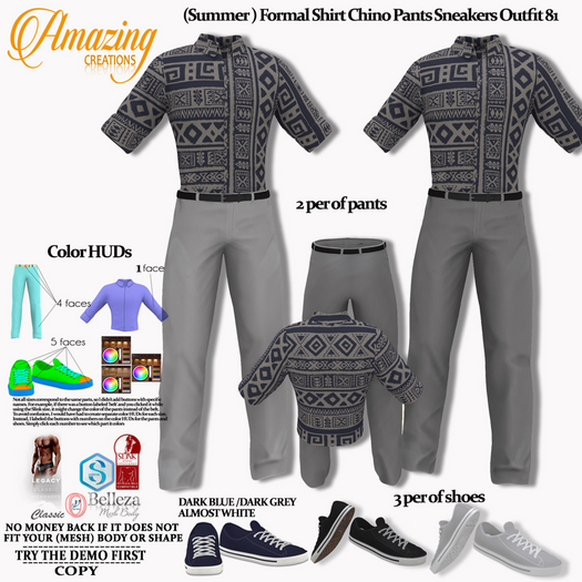 Second Life Marketplace Chino Khaki Pants AmAzInG CrEaTiOnS Formal